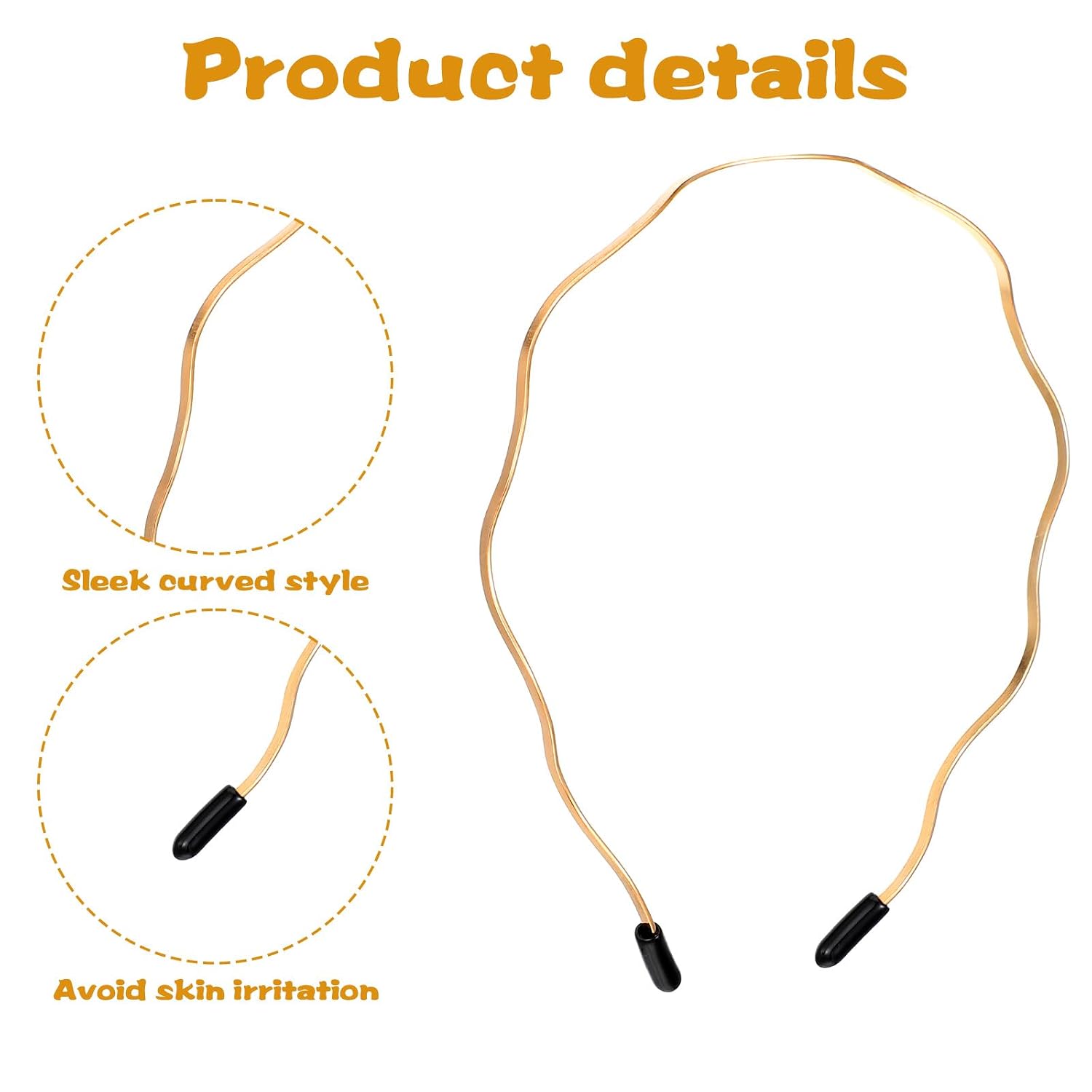 Wavy Metal Headbands (6 Piece Set) Image 2