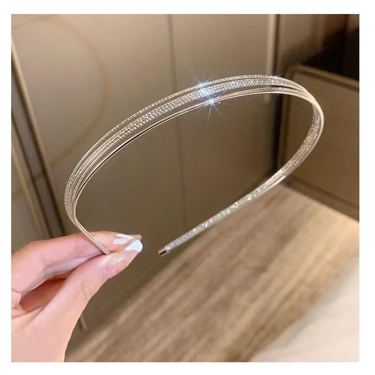 Silver Multi Layer Thin Metal Headband