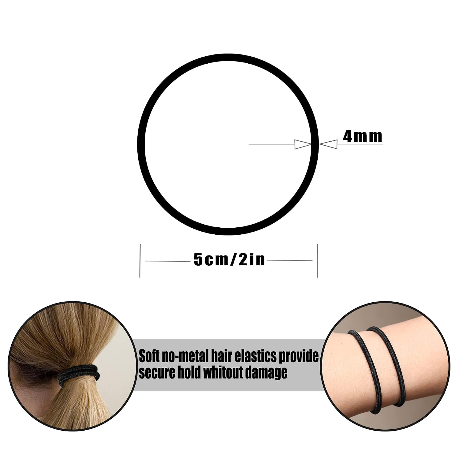 Multicolor High Elasticity Hair Ties (120 Pack) Image 2