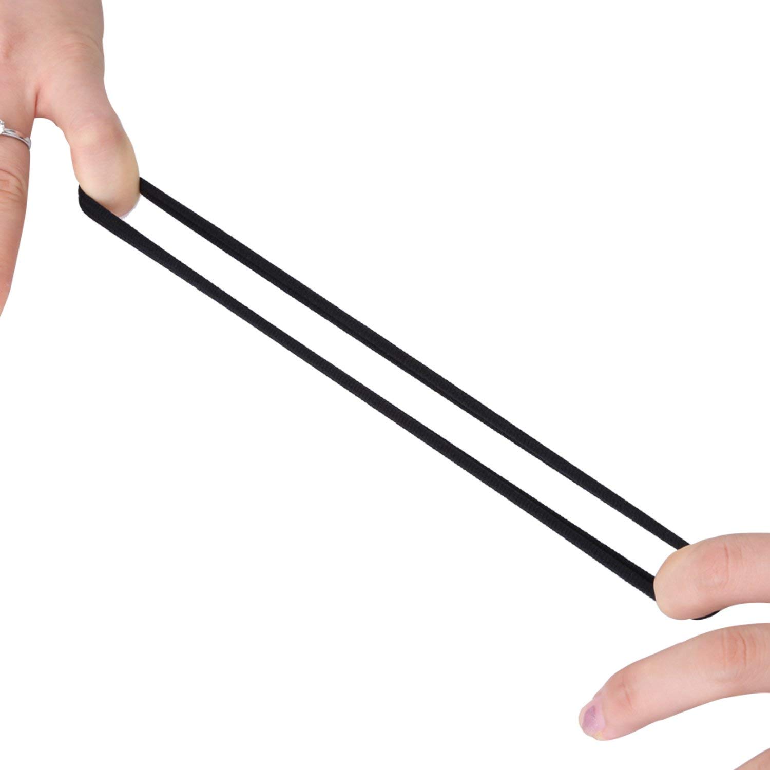 Large Elastic Hair Ties – Black (20 Pack) Image 2