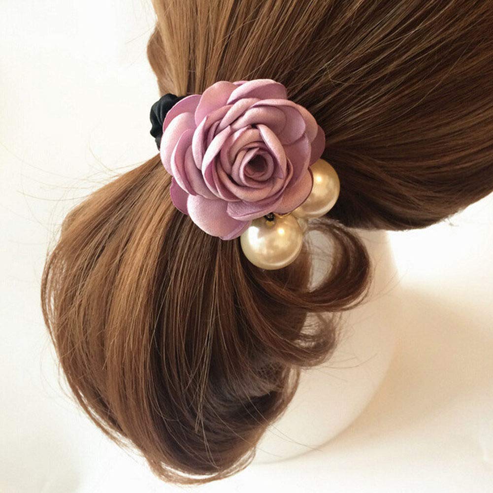 Pearl Rose Hair Ties (4 Pack)