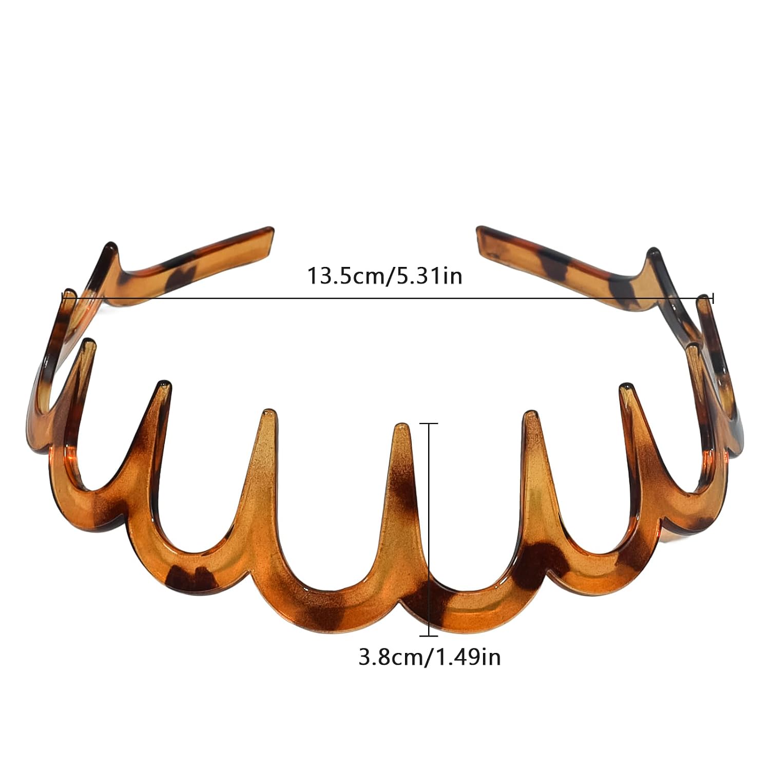 U Shaped Toothed Metal Headband Set (2 Piece) Image 2