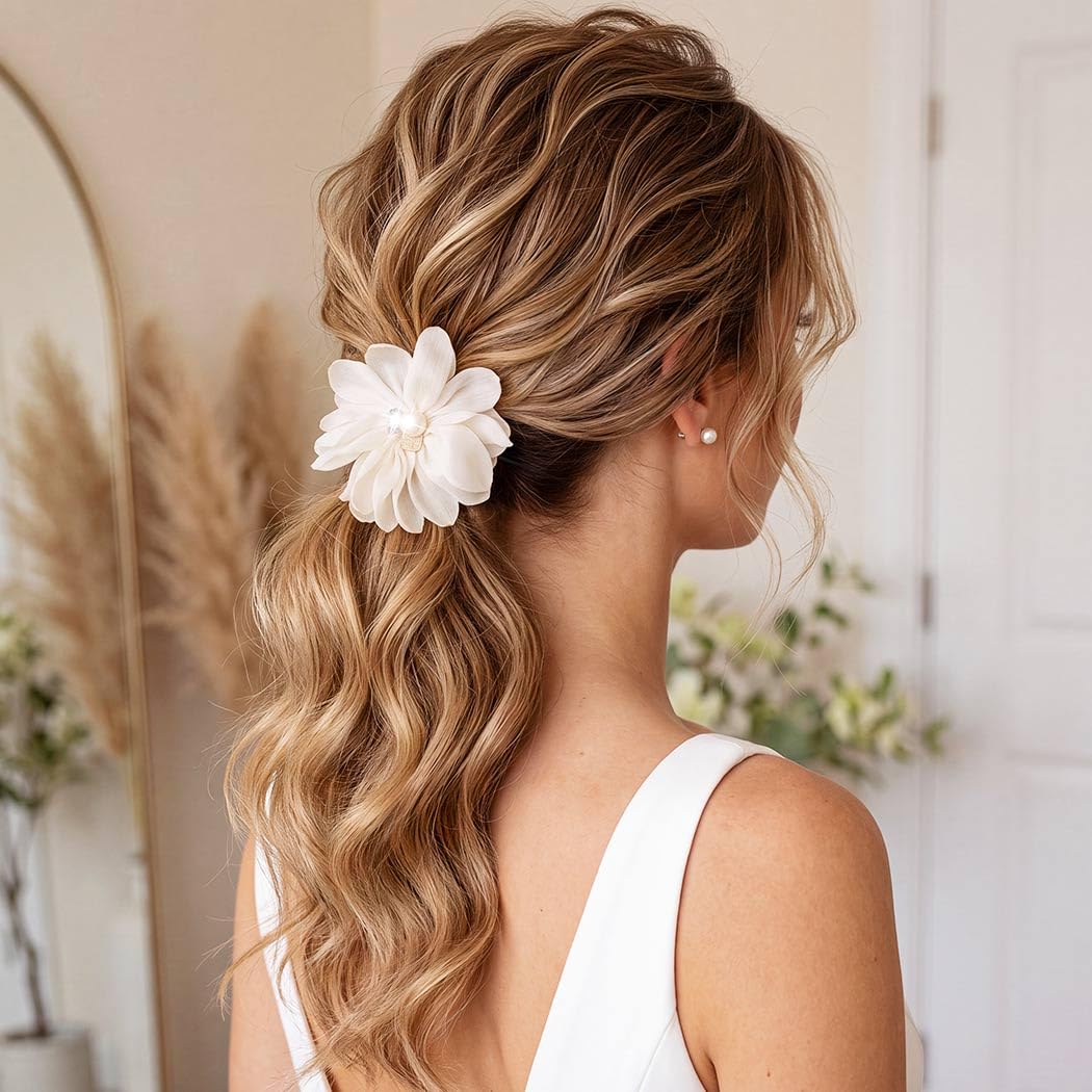 Elegant Floral Hair Scrunchie