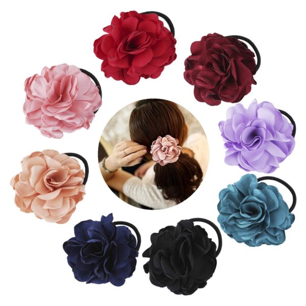 Handmade Camellia Hair Scrunchies (8 Pack)