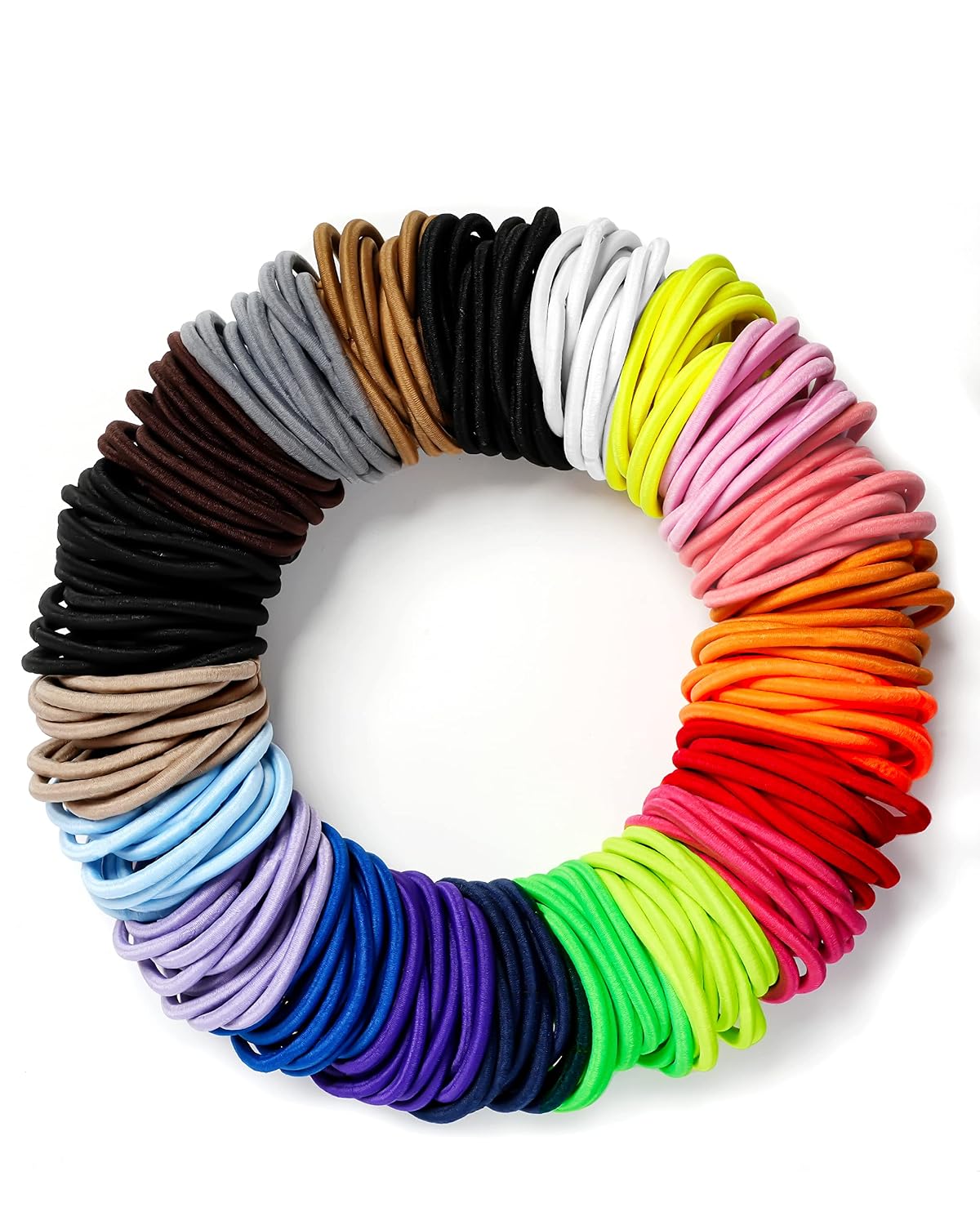 4mm Elastic Hair Ties (203 Pack)