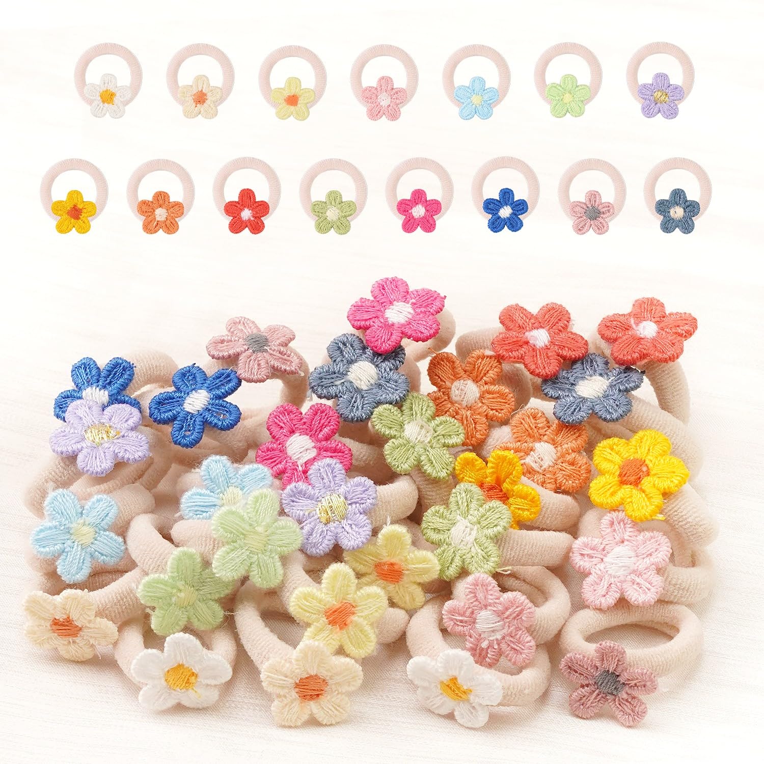 Baby Floral Hair Scrunchies (30 Pack)